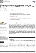 Cover page: A Qualitative Exploration of the Functional, Social, and Emotional Impacts of the COVID-19 Pandemic on People Who Use Drugs