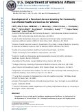 Cover page: Development of a Perceived Access Inventory for Community Care Mental Healthcare Services for Veterans