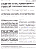 Cover page: The TRIPLE PHD FINGERS proteins are required for SWI/SNF complex-mediated&nbsp;+1 nucleosome positioning and transcription start site determination in Arabidopsis.