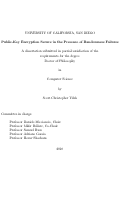 Cover page: Public-key encryption secure in the presence of randomness failures