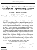 Cover page: Pre- and post-settlement factors as determinants of juvenile blue crab Callinectes sapidus abundance: results from the north-central Gulf of Mexico