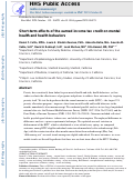 Cover page: Short-term effects of the earned income tax credit on mental health and health behaviors.