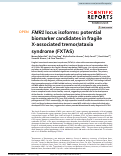 Cover page: FMR1 locus isoforms: potential biomarker candidates in fragile X-associated tremor/ataxia syndrome (FXTAS)