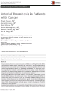 Cover page: Arterial Thrombosis in Patients with Cancer