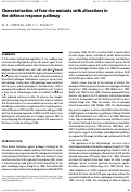 Cover page: Characterization of four rice mutants with alterations in the defence response pathway.