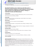 Cover page: Neutrophil Gelatinase-Associated Lipocalin Measured on Clinical Laboratory Platforms for the Prediction of Acute Kidney Injury and the Associated Need for Dialysis Therapy: A Systematic Review and Meta-analysis