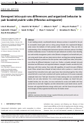 Cover page: Emergent intra‐pair sex differences and organized behavior in pair bonded prairie voles (Microtus ochrogaster)