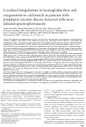 Cover page: Localized irregularities in hemoglobin flow and oxygenation in calf muscle in patients with peripheral vascular disease detected with near-infrared spectrophotometry