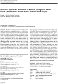 Cover page: Statewide Systematic Evaluation of Sudden, Unexpected Infant Death Classification: Results from a National Pilot Project