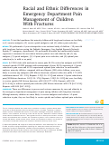 Cover page: Racial and Ethnic Differences in Emergency Department Pain Management of Children With Fractures