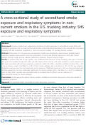 Cover page: A cross-sectional study of secondhand smoke exposure and respiratory symptoms in non-current smokers in the U.S. trucking industry: SHS exposure and respiratory symptoms