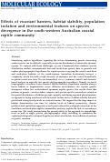 Cover page: Effects of vicariant barriers, habitat stability, population isolation and environmental features on species divergence in the south‐western Australian coastal reptile community