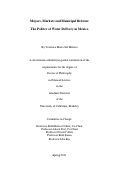 Cover page: Mayors, Markets and Municipal Reform: The Politics of Water Delivery in Mexico