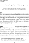 Cover page: Does a History of Unintended Pregnancy Lessen the Likelihood of Desire for Sterilization Reversal?