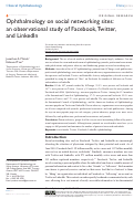 Cover page: Ophthalmology on social networking sites: an observational study of Facebook, Twitter, and LinkedIn