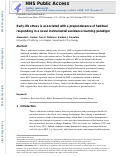 Cover page: Early-life stress is associated with a preponderance of habitual responding in a novel instrumental avoidance learning paradigm