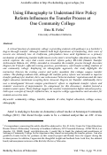 Cover page: Using Ethnography to Understand How Policy Reform Influences the Transfer Process at One Community College