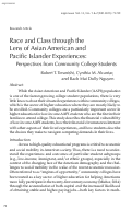 Cover page: Race and Class through the Lens of Asian American and Pacific Islander Experiences: Perspectives from Community College Students