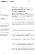 Cover page: Evaluation of bumetanide as a potential therapeutic agent for Alzheimers disease.