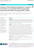 Cover page: Systemic interindividual epigenetic variation in humans is associated with transposable elements and under strong genetic control