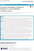 Cover page: A precision therapeutic strategy for hexokinase 1-null, hexokinase 2-positive cancers