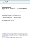 Cover page: Systematic benchmarking of omics computational tools