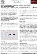 Cover page: Socio-emotional and cognitive resilience in children with reading disabilities