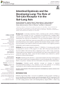 Cover page: Intestinal Dysbiosis and the Developing Lung: The Role of Toll-Like Receptor 4 in the Gut-Lung Axis