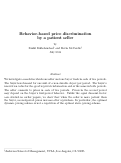 Cover page: Behavior-Based Price Discrimination by a Patient Seller