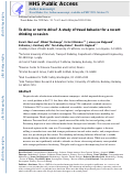 Cover page: To drive or not to drive? A study of travel behavior for a recent drinking occasion