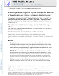 Cover page: Inaccuracy between subjective reports and objective measures of sleep duration and clinical correlates in bipolar disorder.