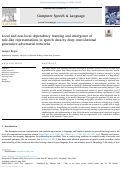 Cover page: Local and non-local dependency learning and emergence of rule-like representations in speech data by deep convolutional generative adversarial networks