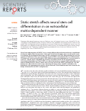 Cover page: Static stretch affects neural stem cell differentiation in an extracellular matrix-dependent manner.