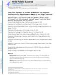 Cover page: Long-Term Exposure to Ambient Air Pollution and Cognitive Function Among Hispanic/Latino Adults in San Diego, California