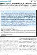 Cover page: Genetic Variation in the Human Brain Dopamine System Influences Motor Learning and Its Modulation by L-Dopa