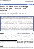 Cover page: Genetic associations with suicide attempt severity and genetic overlap with major depression.