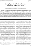 Cover page: Using Paper Nest Pucks to Prevent Barbering in C57BL/6 Mice.