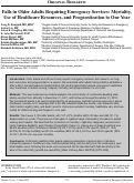 Cover page: Falls in Older Adults Requiring Emergency Services: Mortality, Use of Healthcare Resources, and Prognostication to One Year