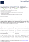 Cover page: Sex differences in melanoma survival-a GEM study.