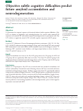 Cover page: Objective subtle cognitive difficulties predict future amyloid accumulation and neurodegeneration