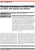 Cover page: Sustainable 3D printing by reversible salting-out effects with aqueous salt solutions