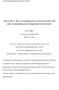 Cover page: Collective efficacy: How is it conceptualized, how is it measured, and does it really matter for understanding perceived neighborhood crime and disorder?