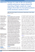 Cover page: Design of a state of the art reporting system and process improvement for reporting of high complexity single antigen bead data for transplant patients to the electronic medical record