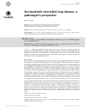 Cover page: Unclassifiable interstitial lung disease: a pathologist's perspective