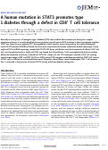 Cover page: A human mutation in STAT3 promotes type 1 diabetes through a defect in CD8+ T cell tolerance
