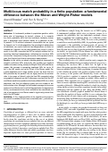 Cover page: Multi-locus match probability in a finite population: a fundamental difference between the Moran and Wright–Fisher models