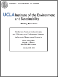 Cover page: Production Frontier Methodologies and Efficiency as a Performance Measure in Strategic Management Research