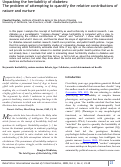 Cover page of Unpacking the heritability of diabetes: The problem of attempting to quantify the relative contributions of nature and nuture