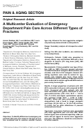 Cover page: A Multicenter Evaluation of Emergency Department Pain Care Across Different Types of Fractures