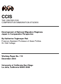 Cover page: Development of National Migration Regimes: Japan in Comparative Perspective